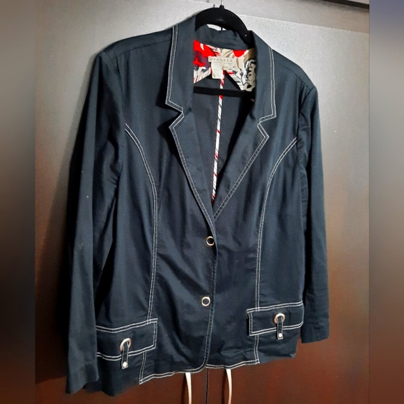 Spanner Black Cotton Blazer Jacket - Picture 3 of 8